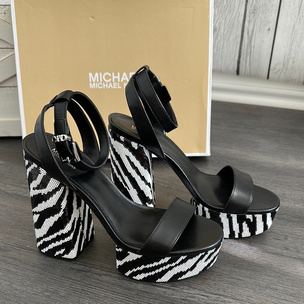 Michael Kors Black and White Platform Shoes